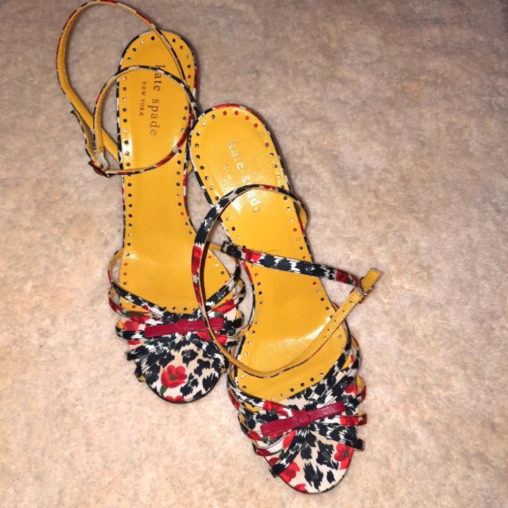 Kate Spade ankle strap floral sandals